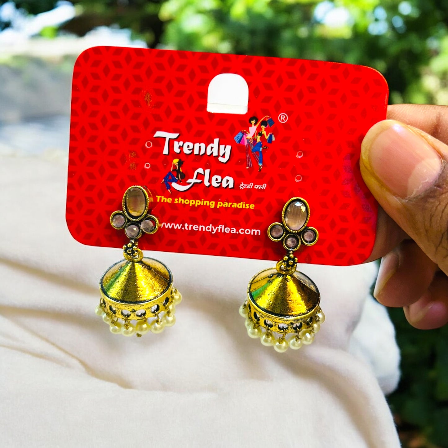 Oxidised Golden Jhumka