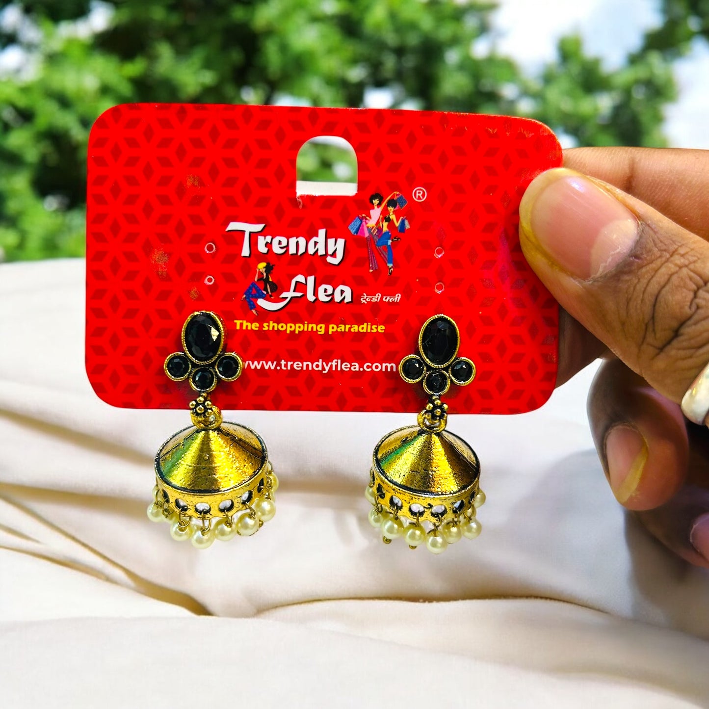 Oxidised Golden Jhumka