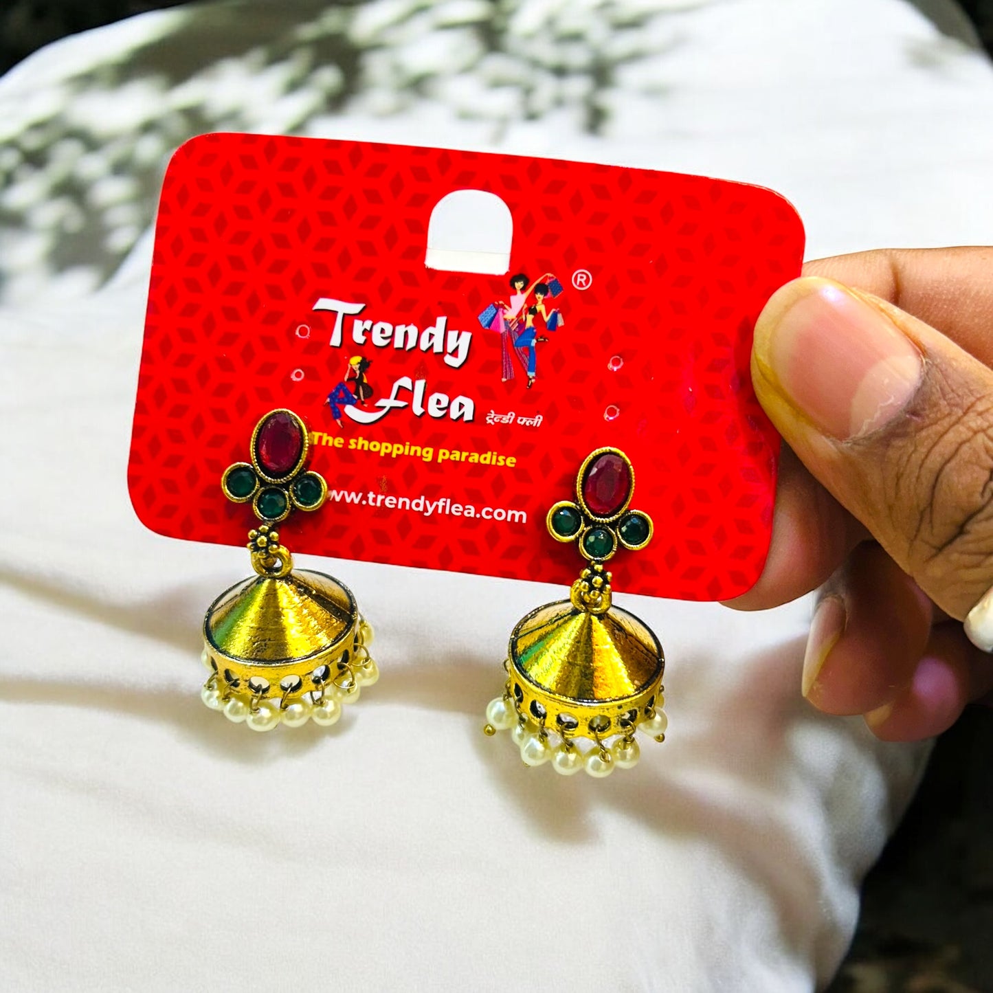 Oxidised Golden Jhumka