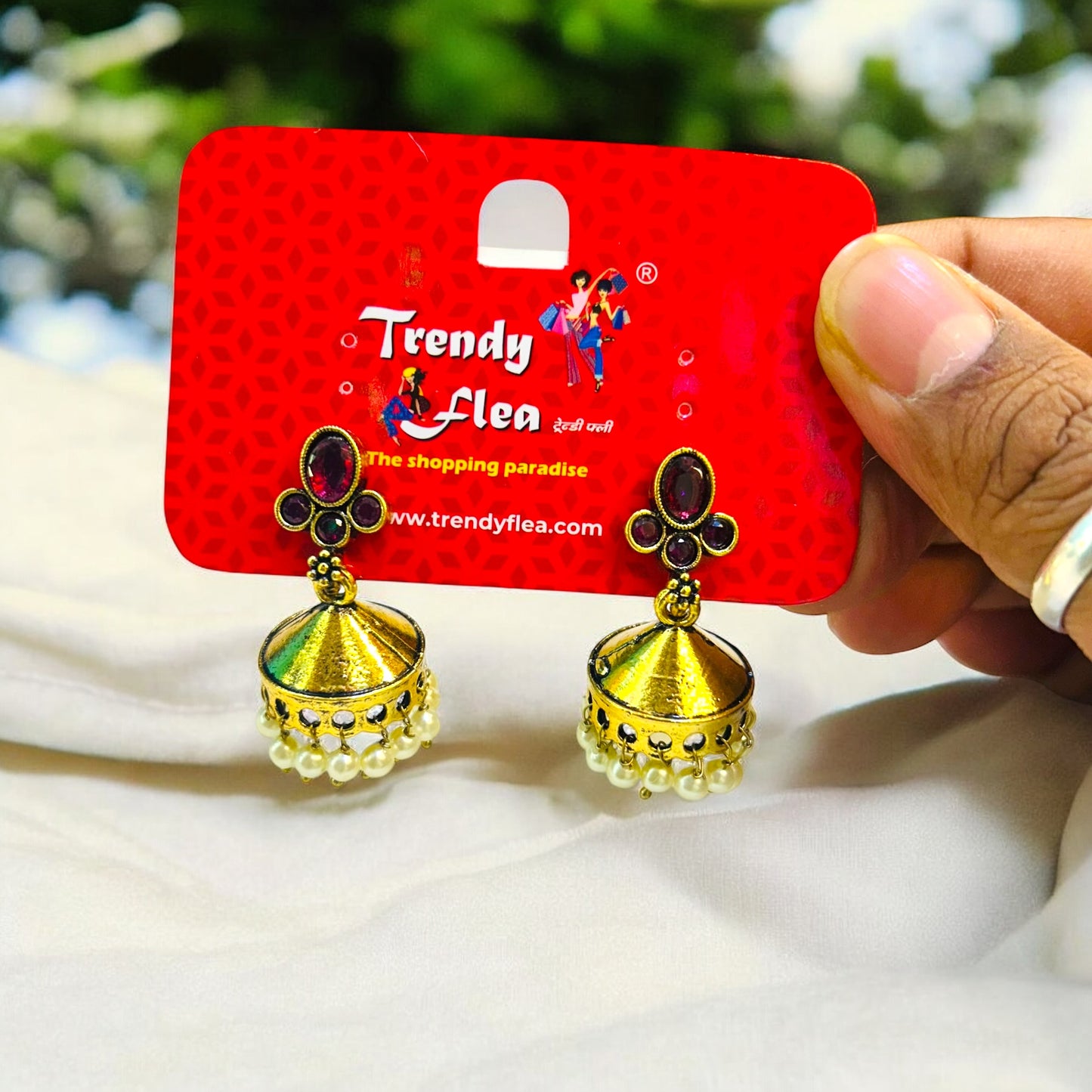 Oxidised Golden Jhumka