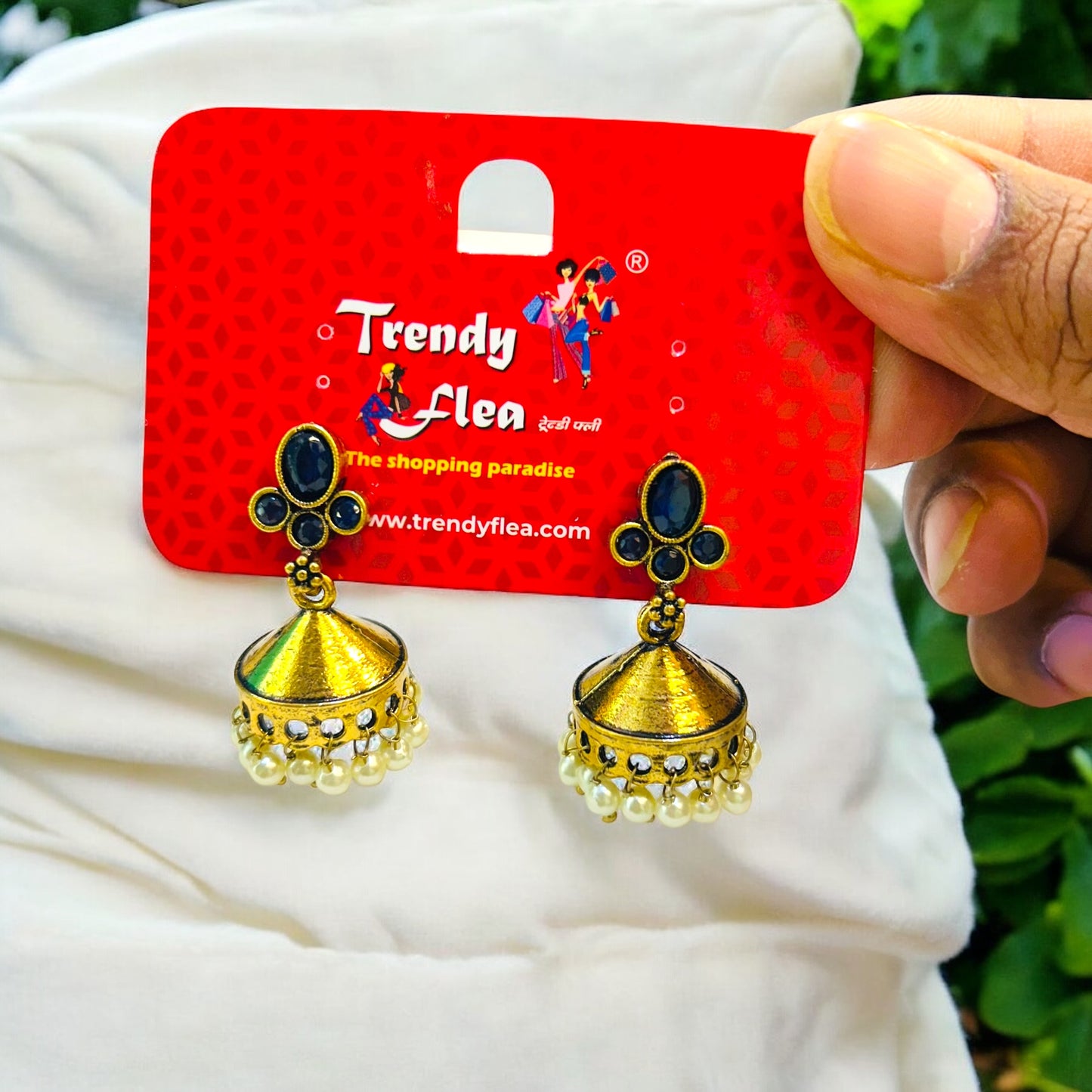 Oxidised Golden Jhumka