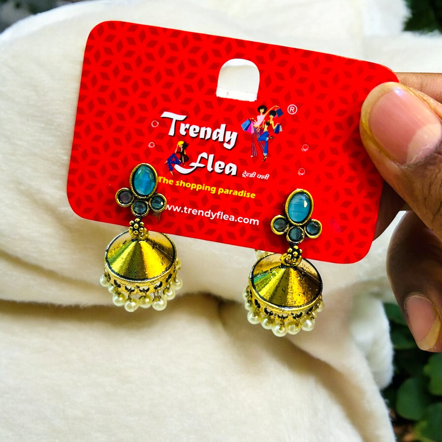 Oxidised Golden Jhumka