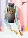 Scarf Styled with Pendant Necklace