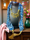 Scarf Styled with Pendant Necklace